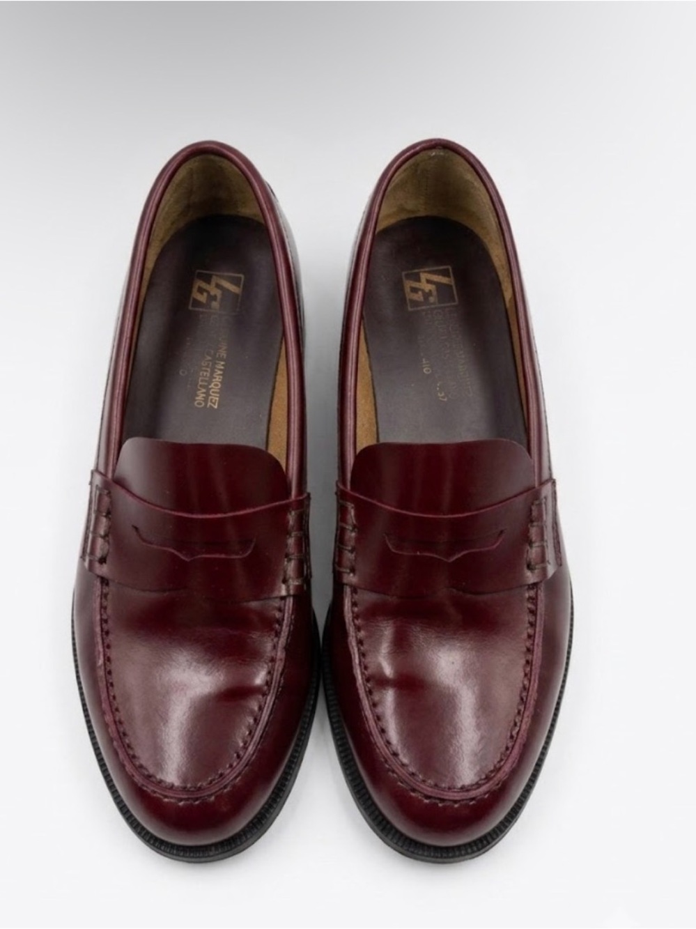 Burgundy Leather Penny Loafers